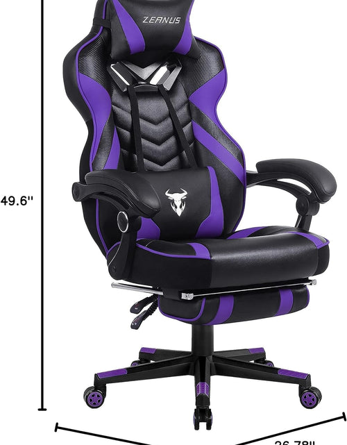 Load image into Gallery viewer, Purple Gaming Chair Reclining Computer Chair with Footrest High Back Gamer Chair with Massage Large Computer Gaming Chair Racing Style Chair for Gaming Big and Tall Gaming Chairs for Adult
