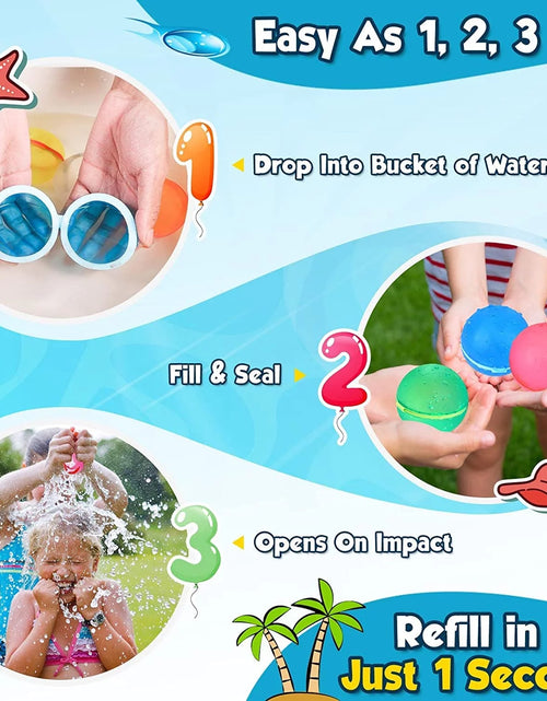 Load image into Gallery viewer, Reusable Water Balloons, Summer Water Toys, Outdoor Toys, Pool Toys, Self-Sealing Water Bomb for Kids Adults, Silicone Water Ball Easy Quick Fill, Fun Splash Water Bomb Party Supplies6 Pcs
