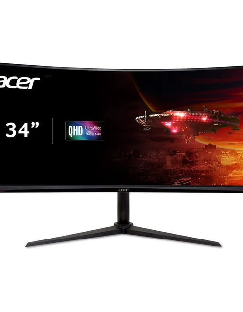 Load image into Gallery viewer, Nitro XZ342CU V3Bmiiphx 34&quot; 1500R 21:9 Curved QHD (3440 X 1440) AMD Freesync Premium Gaming Monitor, 180Hz Refresh Rate, 1Ms VRB, VESA Displayhdr 400, VESA Mounting Compliant (2 X Display Ports &amp;
