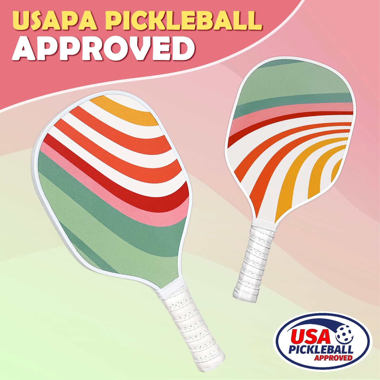 Pickleball Paddles Set of 4 - USAPA Approved, 4 Indoor Outdoor Pickleball Balls, Paddle Racket with Cover Bag, Ideal Training Equipment Gift for Men & Women