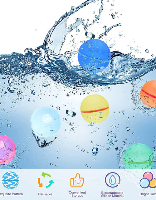 Load image into Gallery viewer, Reusable Water Balloons, Summer Water Toys, Outdoor Toys, Pool Toys, Self-Sealing Water Bomb for Kids Adults, Silicone Water Ball Easy Quick Fill, Fun Splash Water Bomb Party Supplies6 Pcs
