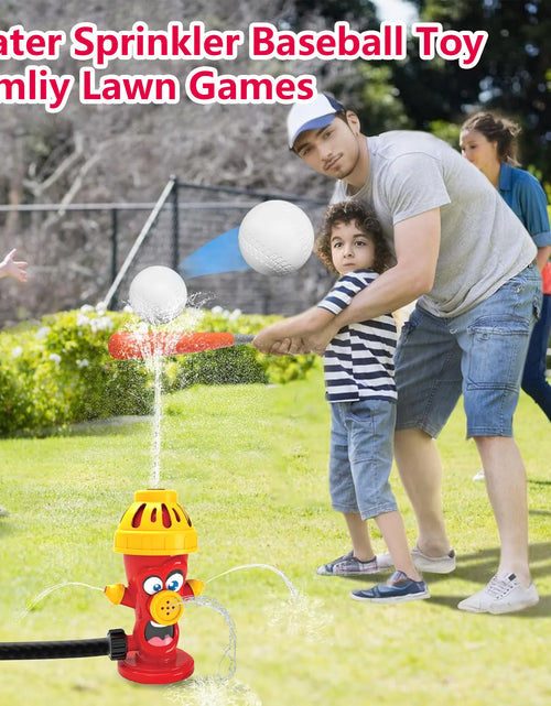 Load image into Gallery viewer, Water Spray Sprinkler Toys with Baseball Play Set, Outdoor Summer Kids Toys Attaches to Garden Hose Backyard Splashing Toys for Boys Girls 3+
