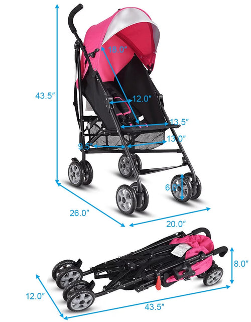 Load image into Gallery viewer, Folding Lightweight Baby Toddler Umbrella Travel Stroller W/ Storage Basket
