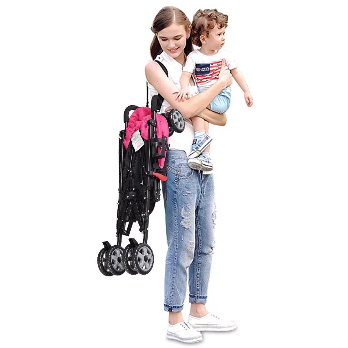 Folding Lightweight Baby Toddler Umbrella Travel Stroller W/ Storage Basket