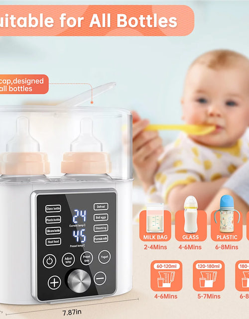 Load image into Gallery viewer, Bottle Warmer, 12-In-1 Baby Double Bottles Warmer Fast Baby Food Heater &amp; Bpa-Free Milk Warmer with LCD Touch Display, Appointment &amp; 24H Accurate Temperature Control for Breastmilk or Formula
