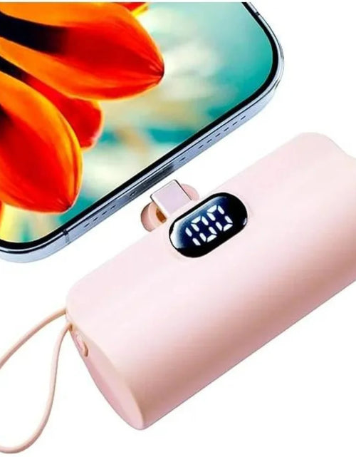 Load image into Gallery viewer, Mini Power Bank,Capsule Power Phone Charger 5500Mah,Portable Charger with Dual USB-C Ports for Iphone 15/15 Plus/15 Pro/15 Pro Max/Android Phone/Samsung/Moto/Lg Etc (Pink)
