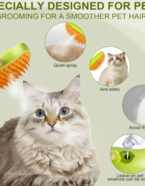 Load image into Gallery viewer, 3 in 1 Self Cleaning Cat Steamer Brush - Removes Tangled Hair, Cat Steamer Brush for Massage
