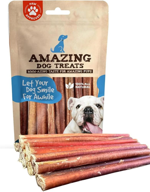 Load image into Gallery viewer, Bully Sticks 6 &amp; 7 Inch Regular Size - Premium Bully Stick Dog Chews - Long Lasting Bully Sticks for Dogs - Best Bully Stick Dog Bone - No Hide Dog Chews
