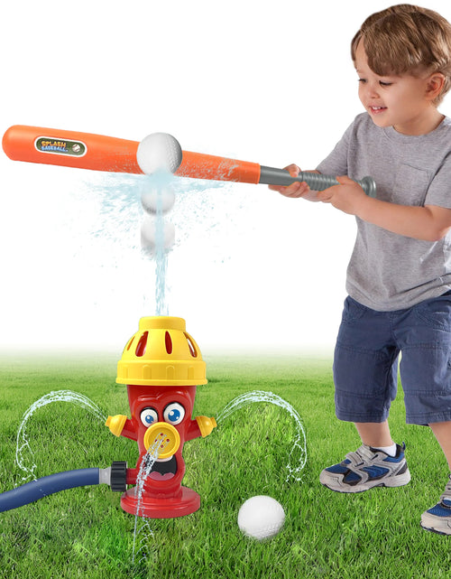 Load image into Gallery viewer, Water Spray Sprinkler Toys with Baseball Play Set, Outdoor Summer Kids Toys Attaches to Garden Hose Backyard Splashing Toys for Boys Girls 3+
