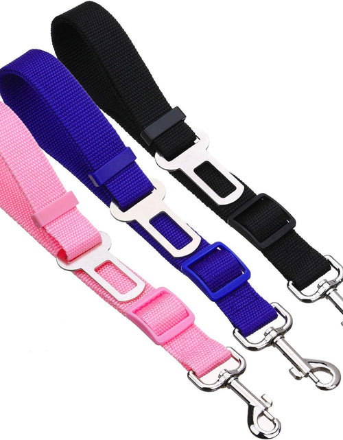 Load image into Gallery viewer, 2 Packs Adjustable Length Pet Dog Cat Car Seat Belt Pet Seat Belt Pet Accessories for Dogs Cats and Pets (Black Pink)
