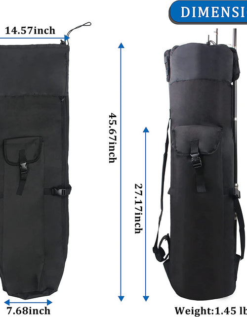 Load image into Gallery viewer, Fishing Rod Case Fishing Pole Bag Fishing Gear Equipment Fishing Bag Holds 5 Rod Fishing Reel Organizer Fishing Backpack Travel Carry Case Large Capacity Waterproof Fishing Accessories Gift for Men
