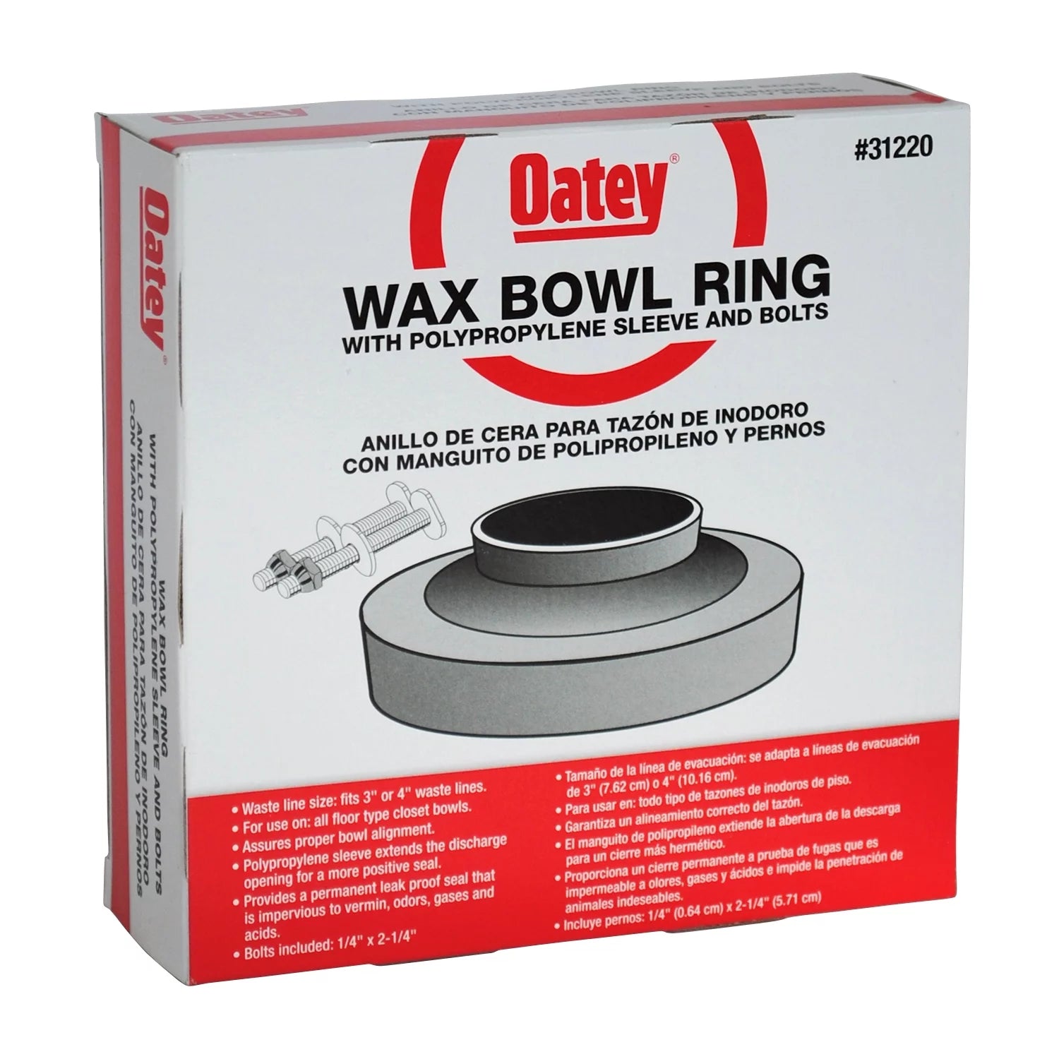 Leak-Proof Petroleum Toilet Wax Bowl Ring with Polyethylene Sleeve and Bolts