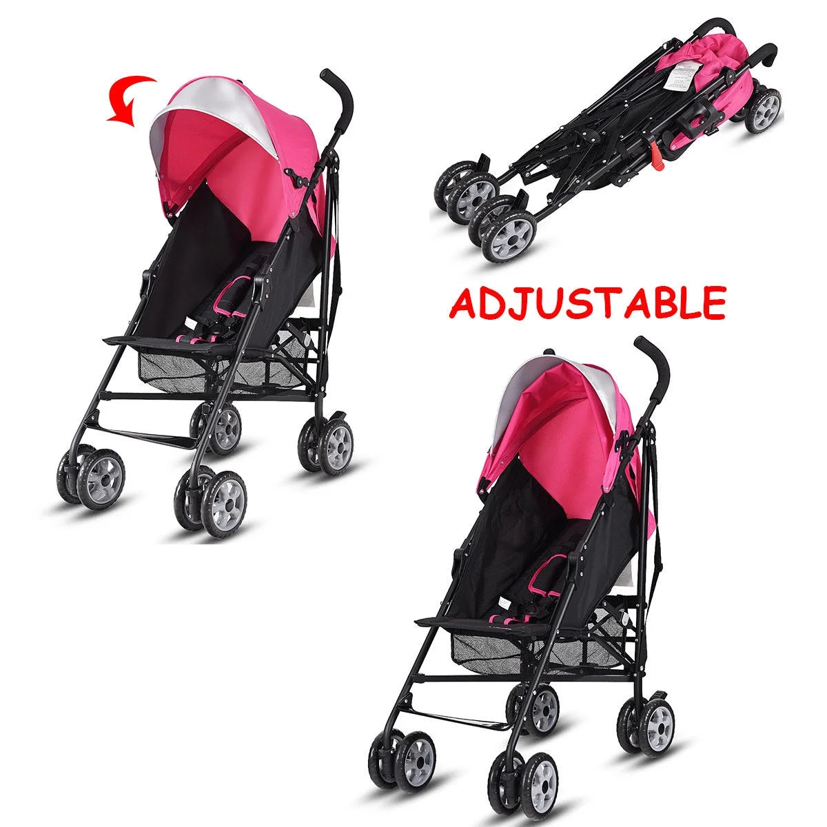 Folding Lightweight Baby Toddler Umbrella Travel Stroller W/ Storage Basket